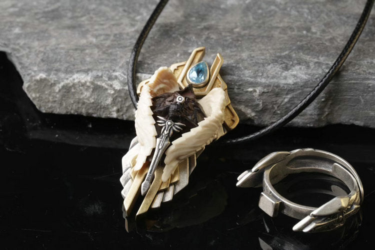 Tyrael Archangel Warrior Angel Sword Gemstone Ring pendant necklace