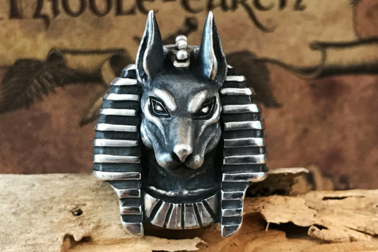 Egyptian God Anubis Silver Ring - Holy Buyble