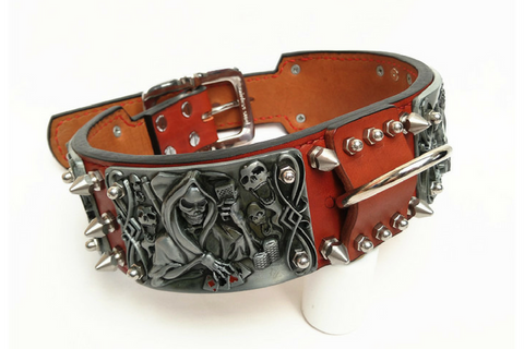 Crocodile Leather Bulldog Premium Dog Collar