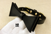 La Bretagna Italian Leather Bow Tie Dog Collar - Holy Buyble