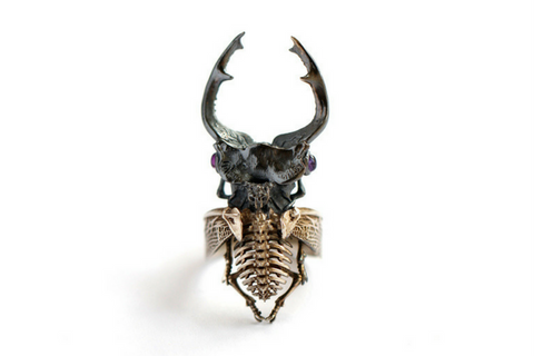 Horned Diablo Skull Ring