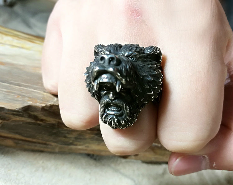 Bear Warrior Viking Ring - Holy Buyble