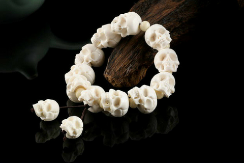 Mammoth Ivory Fossil Foo Dog Ring