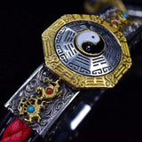 Four Symbols Spinning Yin Yang Wheel Leather Bracelet - Holy Buyble
