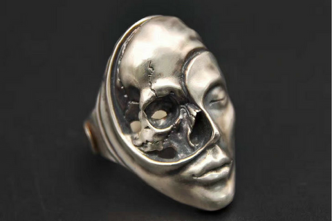 Masked Ghost Knight Skull Ring