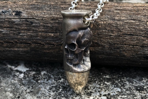 Black Ghost Skull Necklace