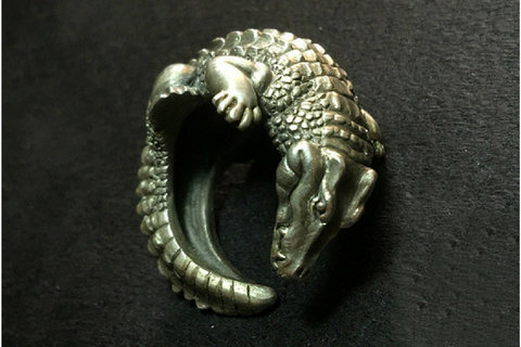 Guardian of Fortune Tribal Foo Dog Lion Ring