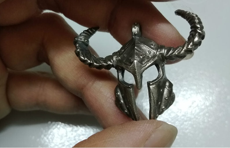 Horned Spartan Helmet Necklace - Holy Buyble