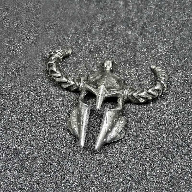 Horned Spartan Helmet Necklace - Holy Buyble