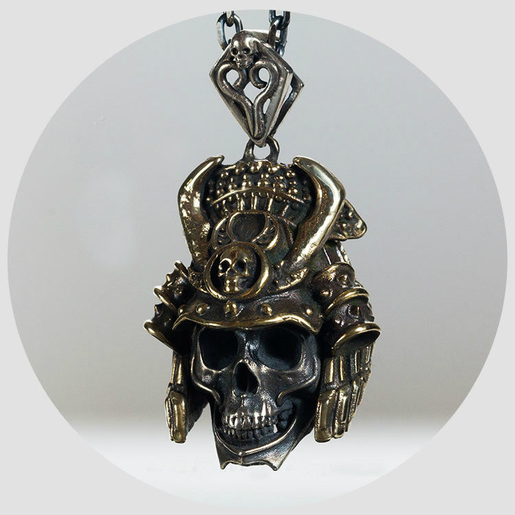 Japanese Samurai Skull Pendant - Holy Buyble