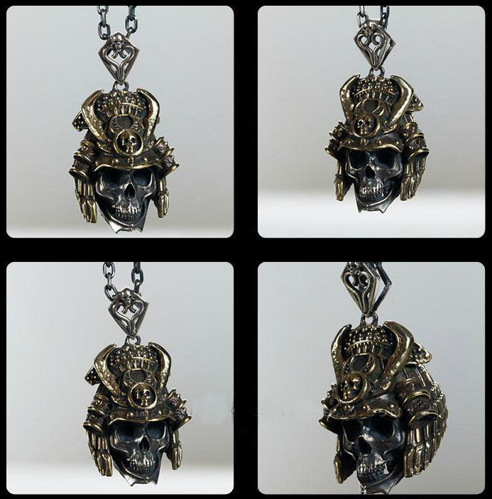 Japanese Samurai Skull Pendant - Holy Buyble